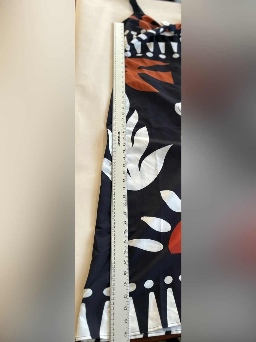 Commense Black, White & Rust Cutout Midi Dress size XL - Picture 3 of 7